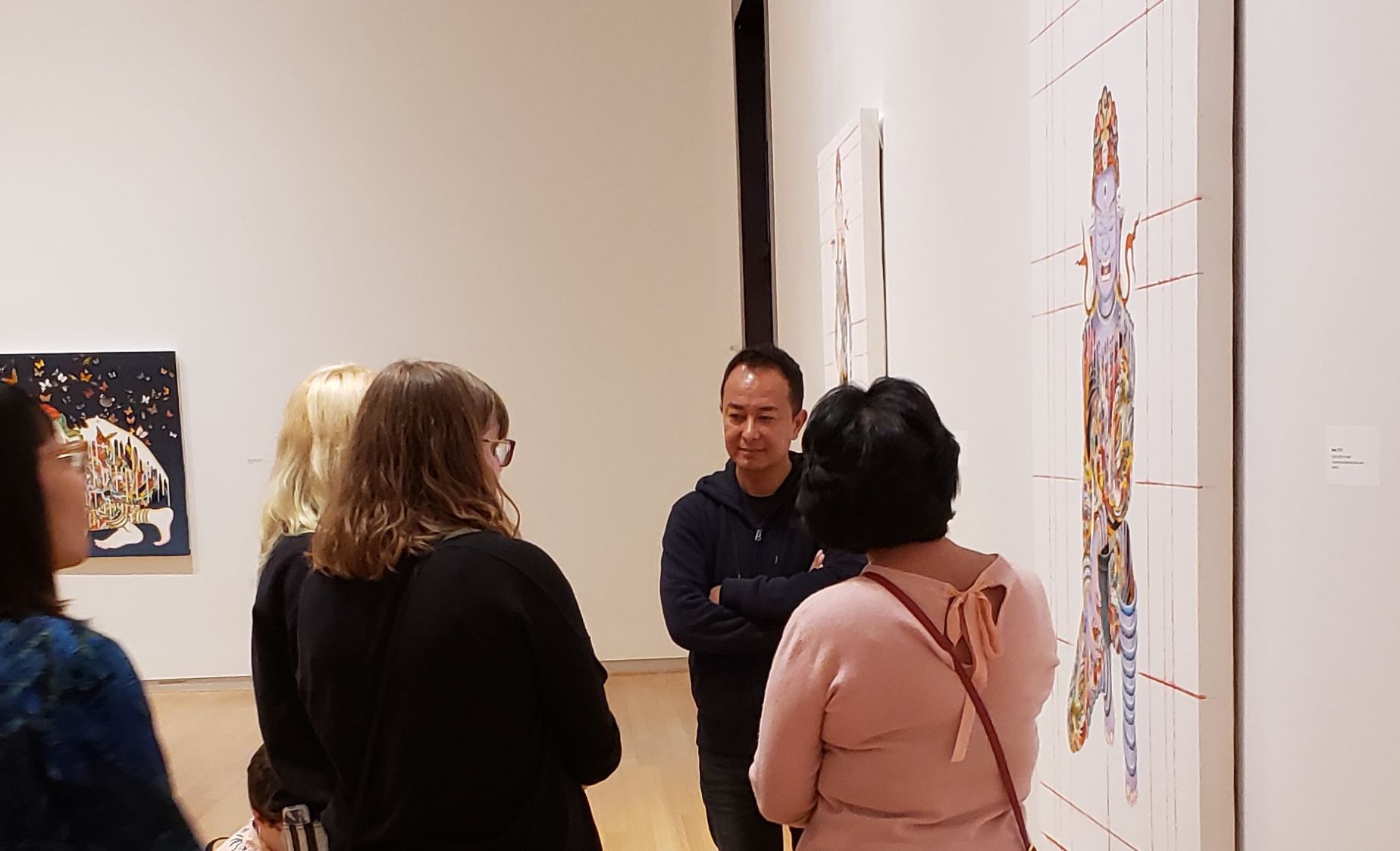 Tsherin Sherpa talking to Herron students